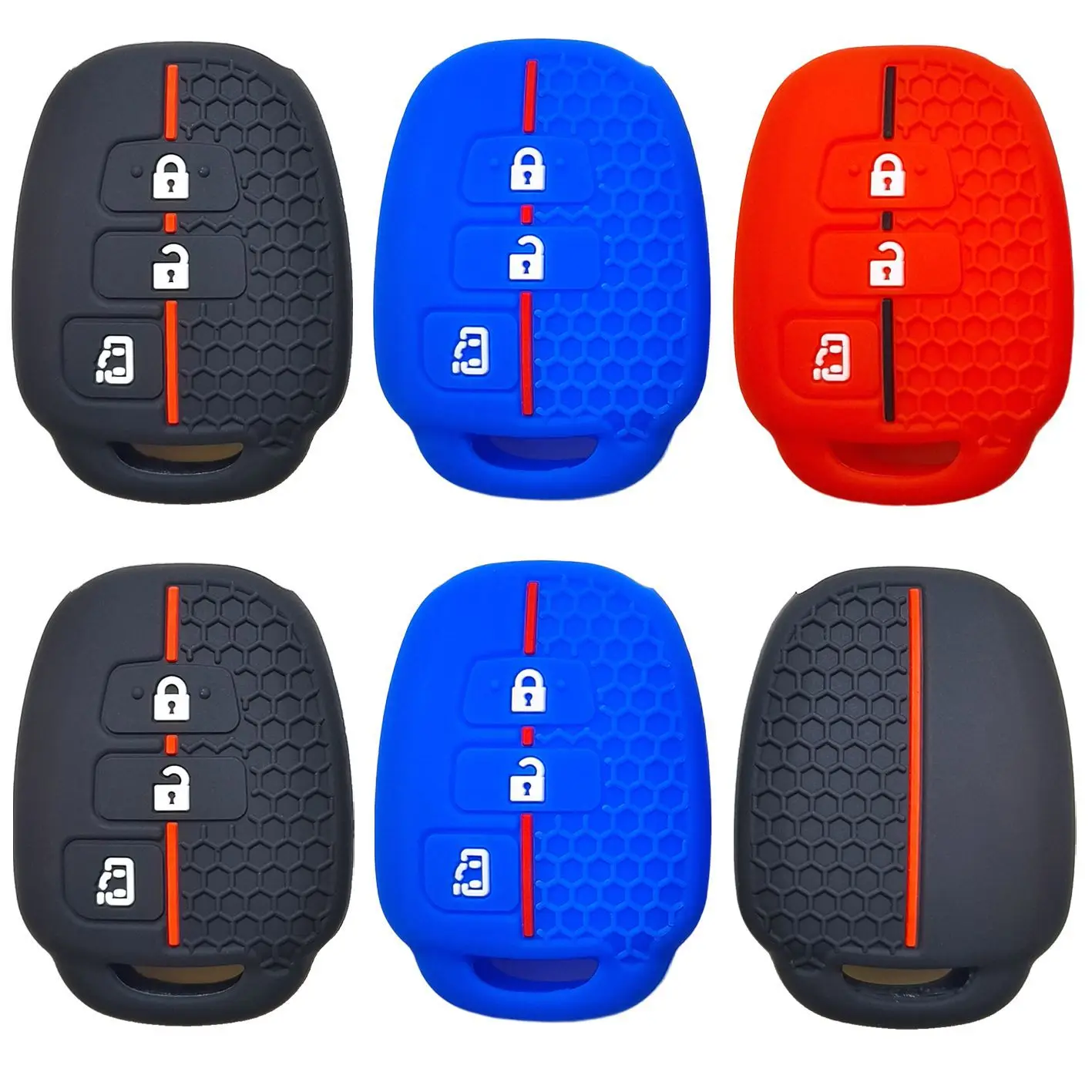 Подходящий силиконовый чехол ключа 3 кнопки для Toyota Prado Hiace 2700 Camry