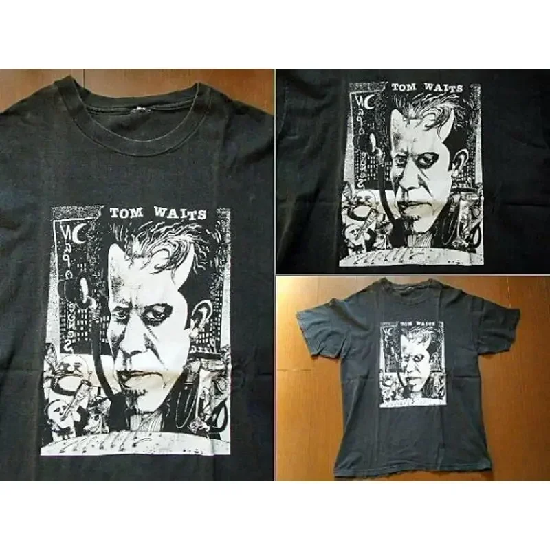 Tom Waits schwarzes T-Shirt für