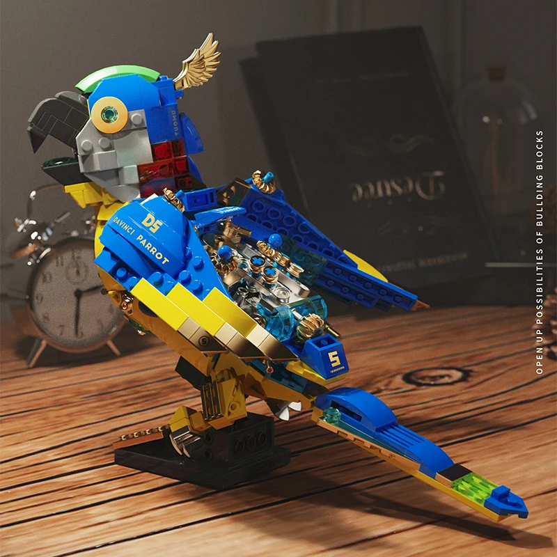 Technical Steampunk Parrot Building Blocks Set Bird Animal Model Kit Technic Bricks Kids Toy For Boys And Girls Children\'s Gifts