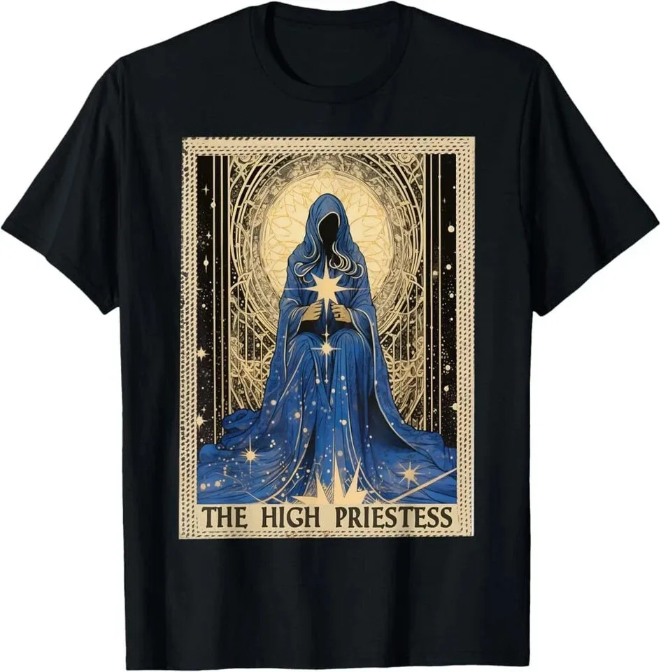 Tarot Card Priestess TShirt Occult Witchy Gothic Halloween Mystic Gift Unisex