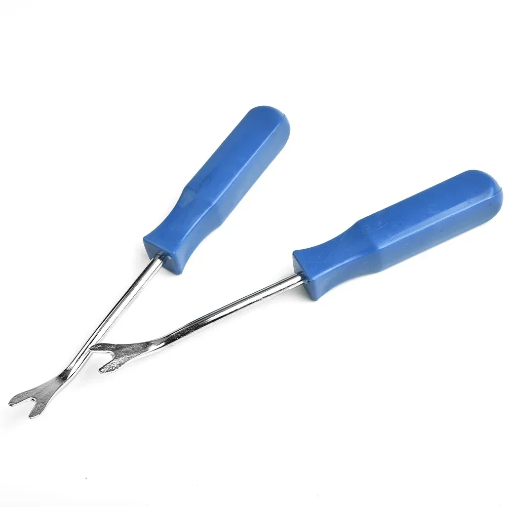 2pcs Car Removal Tool Blue Car Door Trim Panel Fastener Nail Puller Removal Open Pry Tool Clip Plier Car Interior Accessories