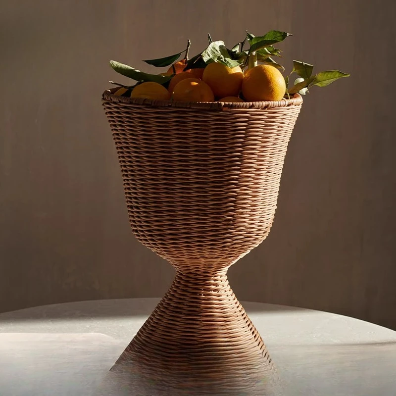 Handmade rattan flower pot, Nordic design flower basket decorative storage basket