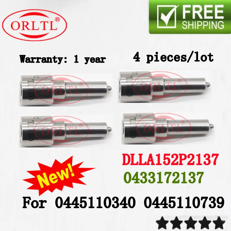

4шт. 0445110340 0445110739 ORLTL DLLA152P2137 OEM 0433172137 Форсунка дизельного топлива 0 433 172 137 для 0445110340 0445110739