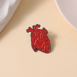 Creative Red Anatomical Heart Alloy Brooch for Clothes Doctor Nurse Clothing Bag Decorative Pin Badges Metal Pins for Backpacks