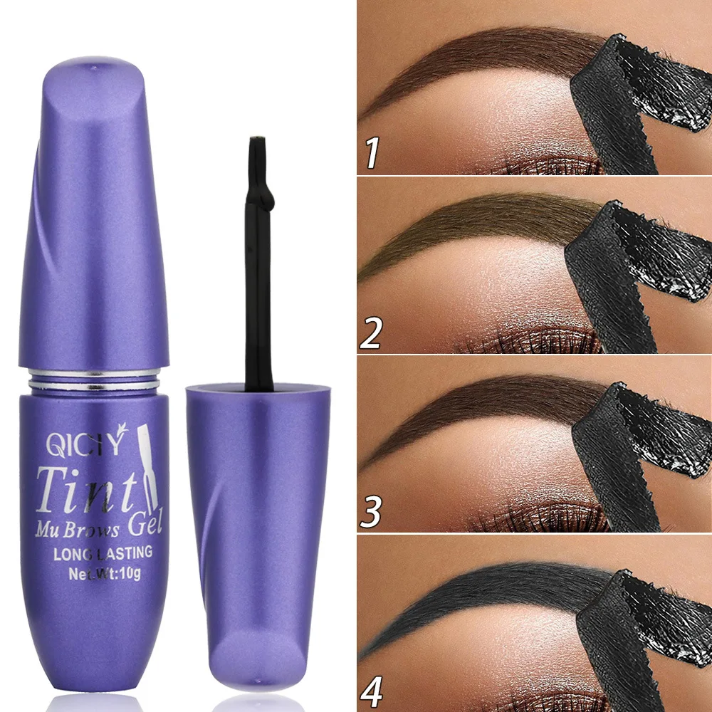 Tatuaje de larga duración, 4 colores, crema de Gel para cejas fácil de despegar, a prueba de manchas, secado rápido, lápiz de cejas impermeable, cosméticos