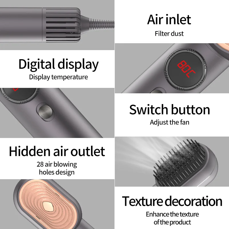 يتميز مجفف الشعر الجديد عالي السرعة بالأيونات السالبة بقوة رياح قوية ودرجة حرارة قابلة للتعديل بقدرة 1500 وات #5