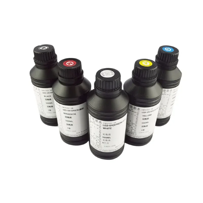 UV DTF inks CMYK（One bottle of each color）White 2bottles Varnish 2bottles 1L/ per bottle (Please don't order separately)