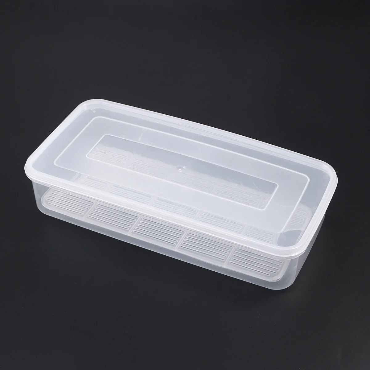 

Lightweight Fruit Storage Crisper Medium Transparent Design with Drainage Tray Easy Clean Freshness Keeper for Kitchen Home Use