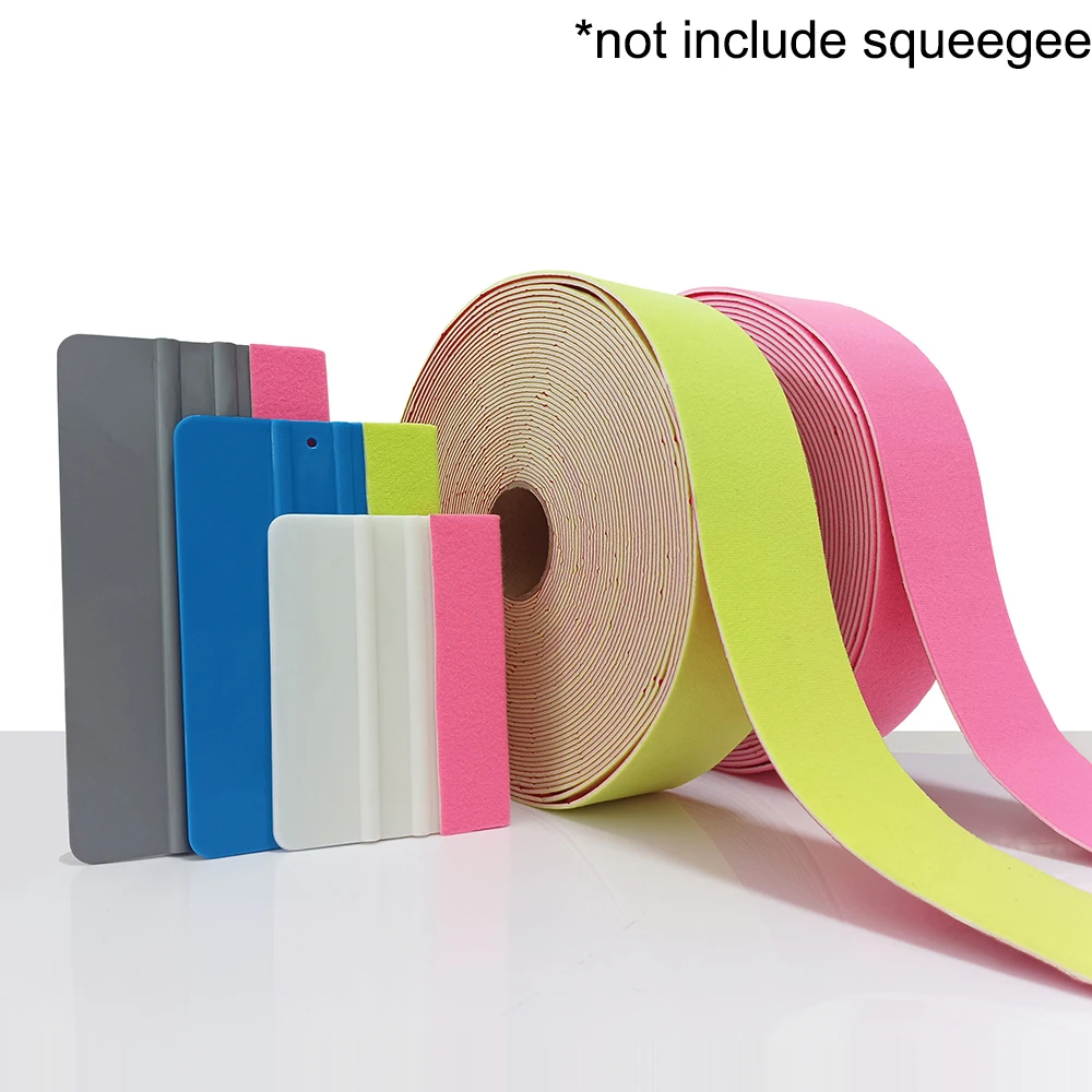 5CM 15M 3 Layers Fabric Felt Edge for Car Vinyl Wrap Squeegee Protective Buffer Cloth Tape Window Tint Tool Self Adhesive Patch