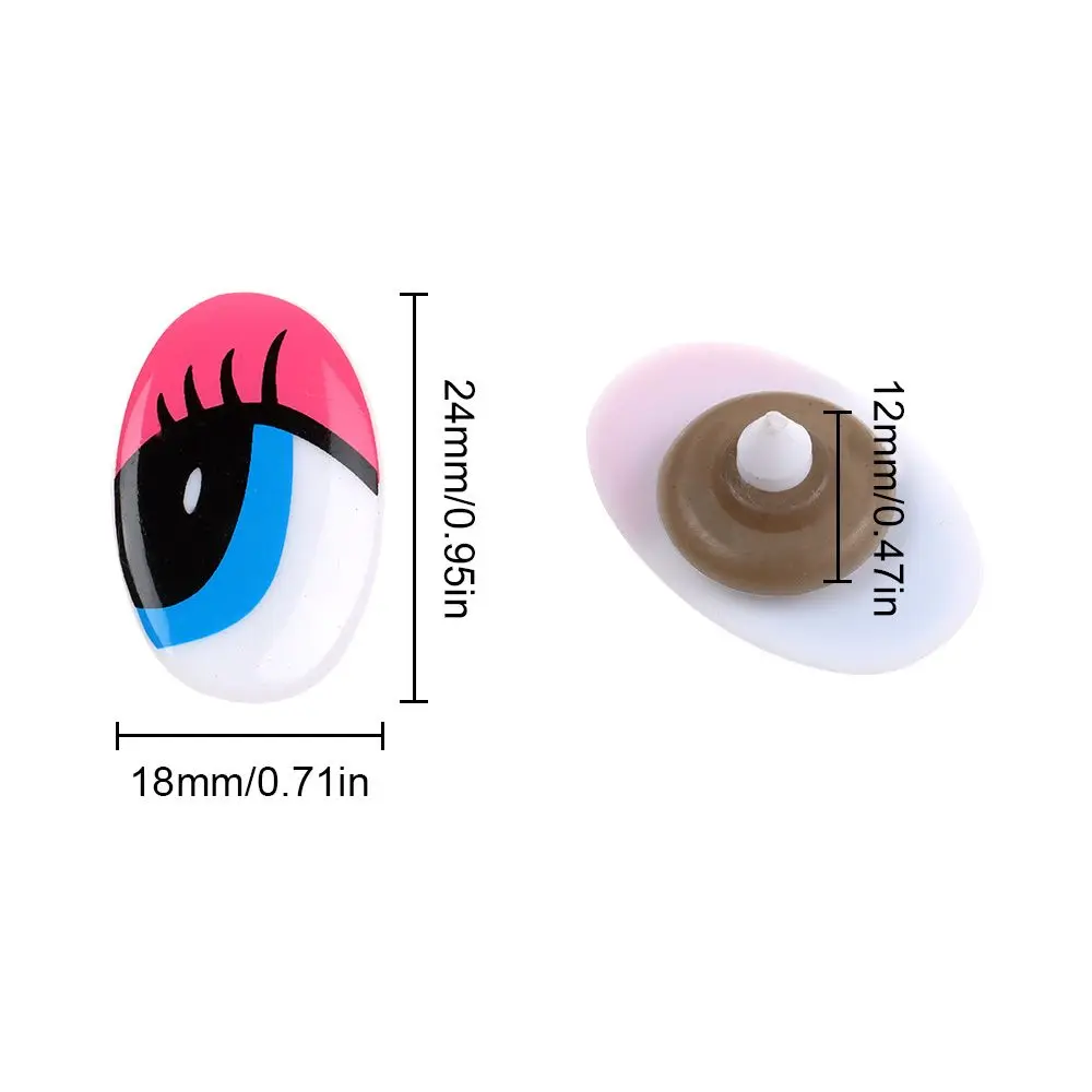 Bunte ovale Teile, Kunststoffschliff, Cartoon-Augen, Panda-Auge, 3D-Puppen, Zubehör, DIY-Puppenmaterialien