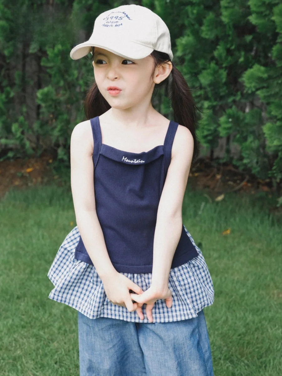 Cool Outdoor Strap Vest for Girls Summer New Arrival FaceC Brand Mountain Series Cotton Polyester Blend Short Sleeve round Neck