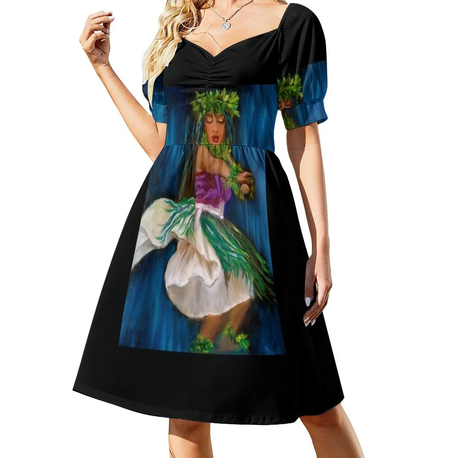 

Merrie Monarch Hula Sleeveless Dress dresses for woman Clothing women evening dress