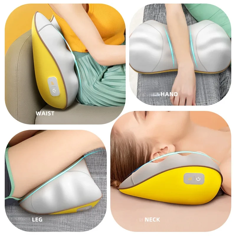 

Electric Waist Pillow Massager Health Care Roller Deep Kneading Shiatsu Relax Vibrating Shoulder Back Heating Body Massage Salud