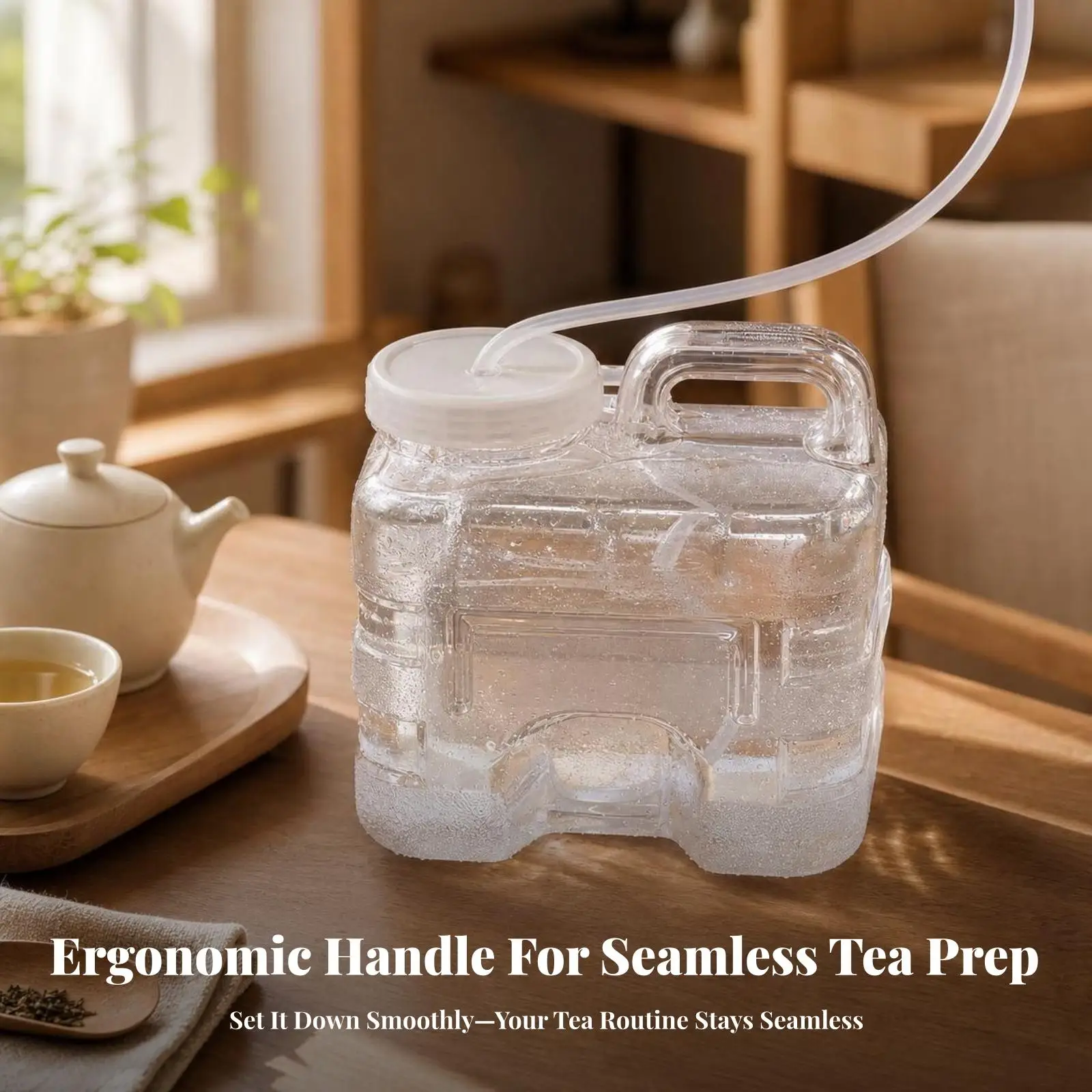 Rectangular Tea Water Bucket Beverage Vessel with Screw Lid for Countertop Liquid Storage