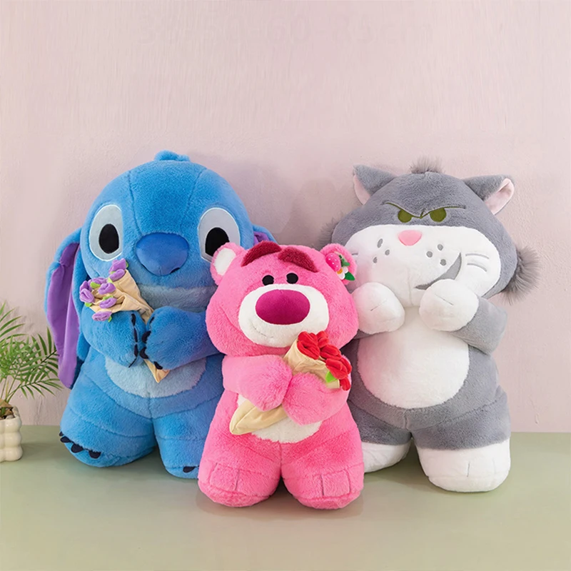 

Кавайная плюшевая игрушка, милый магнитный обнимающий цветок, клубничный медведь, мягкая кукла для детей, подарок на день рождения, Рождество, приятная подушка с котом