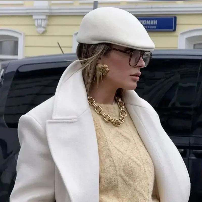 

Fashion Soft Wool Felt Beret Women Warm High Quality Classic Thick Winter Hat Men's lvy Newsboy Cap Street Vintage Chapeu Fedora