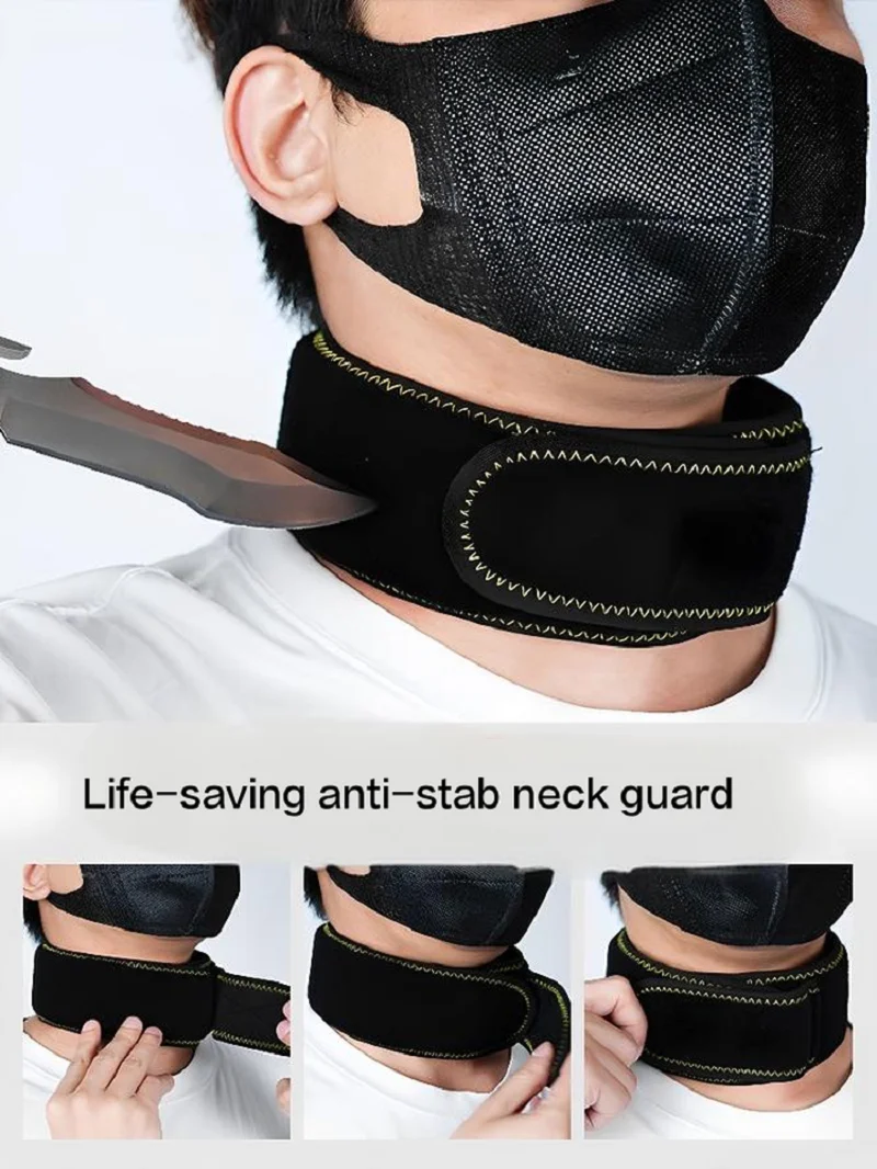 SGS LV5 Protezione per il collo anti-pugnalata Collare cervicale professionale resistente al taglio e alla puntura per lavori di sicurezza di autodifesa all'aperto
