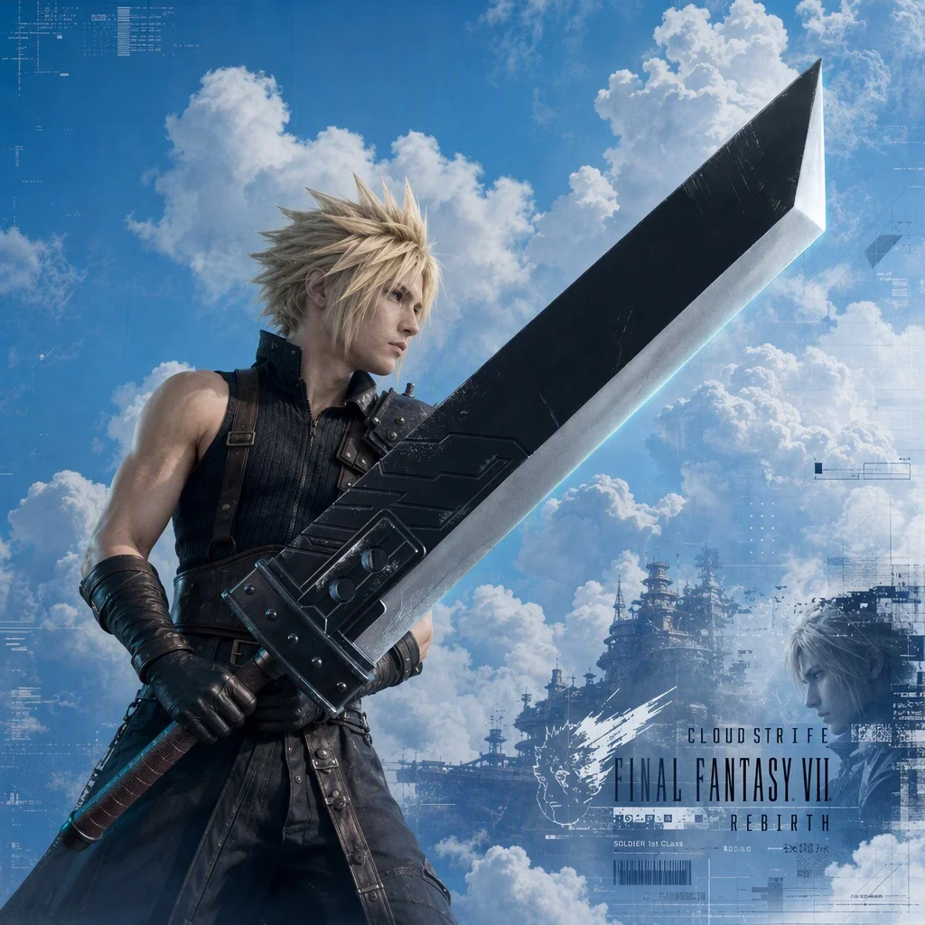 39inch PU Katana Cloud Strife Final Fantasy VII Cosplay Prop Anime Game Collection Display Decorative Showpiece Memorabilia Gift