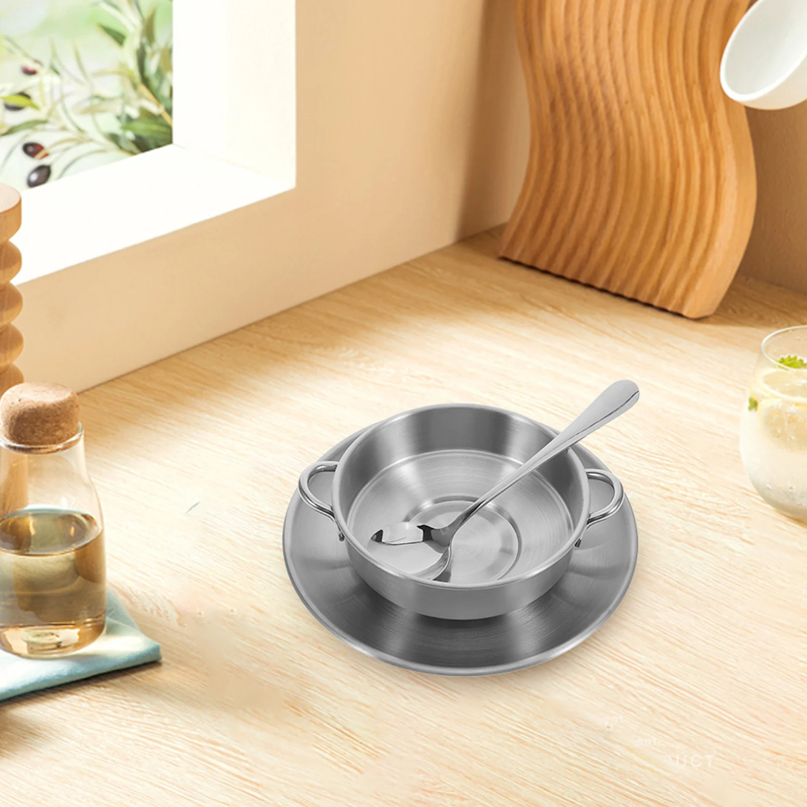 

Creative Dual Handle Stainless Steel Dessert Bowl Serving Set Korean Style Ice Cream Bowl For Home Party Restaurant Use