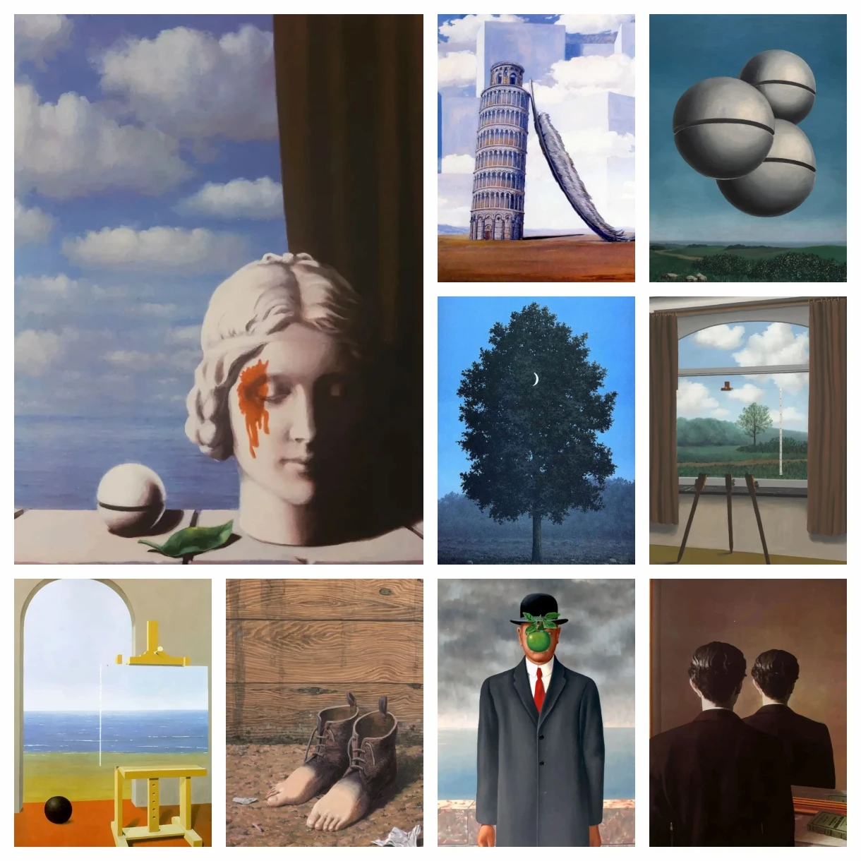 

5D DIY Diamond Art Painting Kits Scandinavian Minimalist Rene Magritte Surrealist Embroidery Mosaic Cross Stitch Home Decor Gift