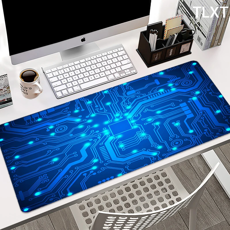 Alfombrilla de ratón de estilo de alta tecnología para Gaming, alfombra grande XXL para teclado, escritorio, mesa, ordenador portátil