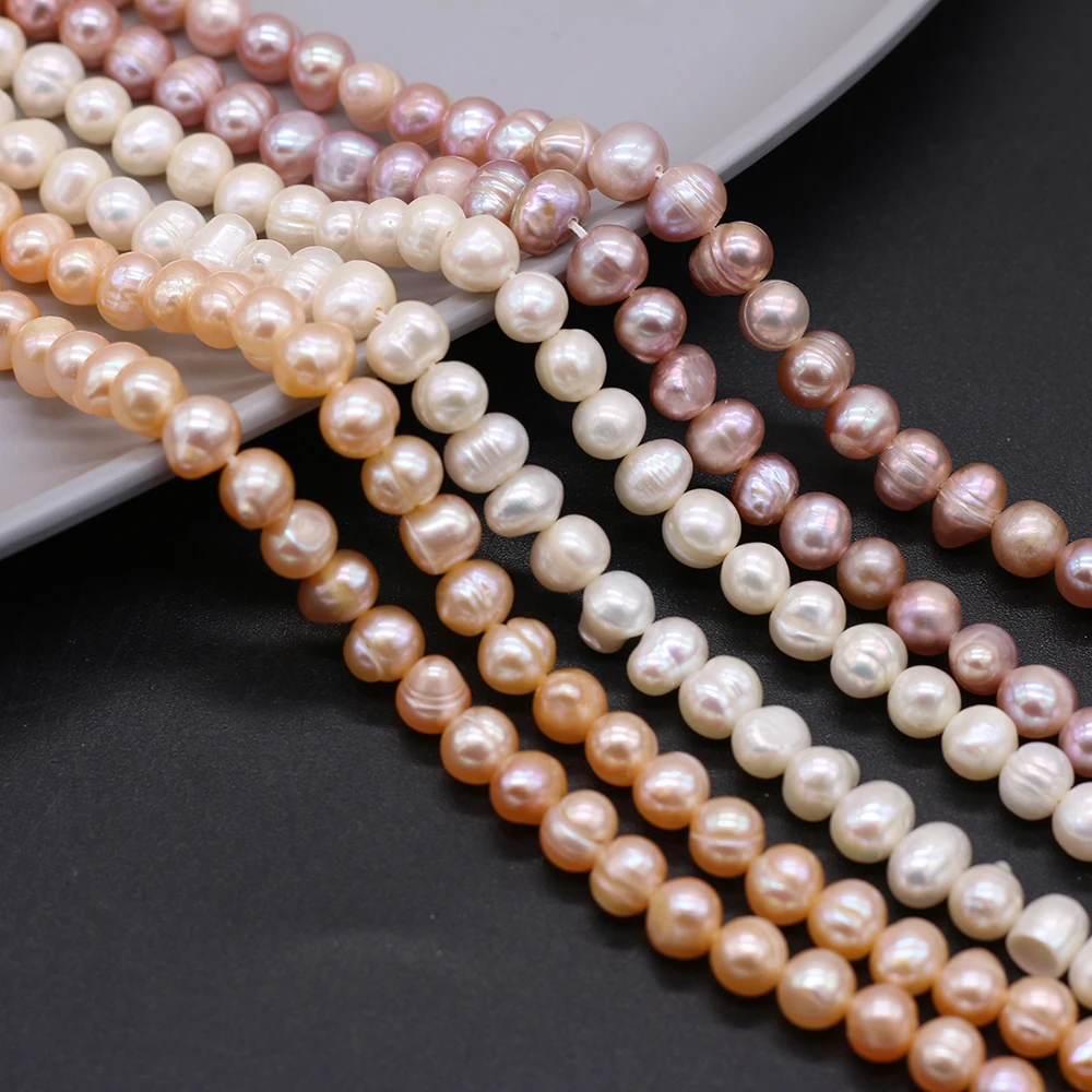 

Fine Natural Zhuji Freshwater Culture Pearl Beads Loose Spacer Oval Bead for Jewelry Making DIY Nacklace Bracelet Supply