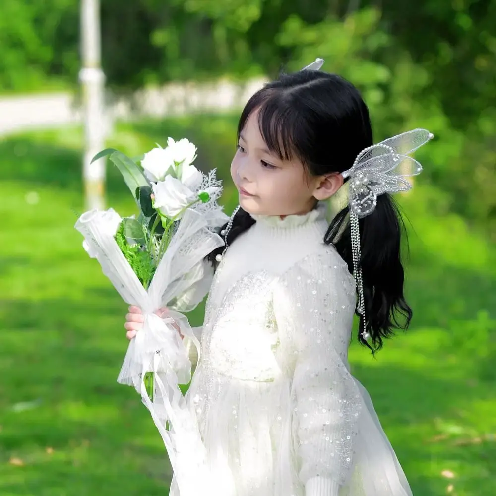 

Заколки для волос с милыми кисточками и бабочками, большие заколки с жемчугом и бисером, корейский стиль, сказочные заколки в виде утконоса для девочек