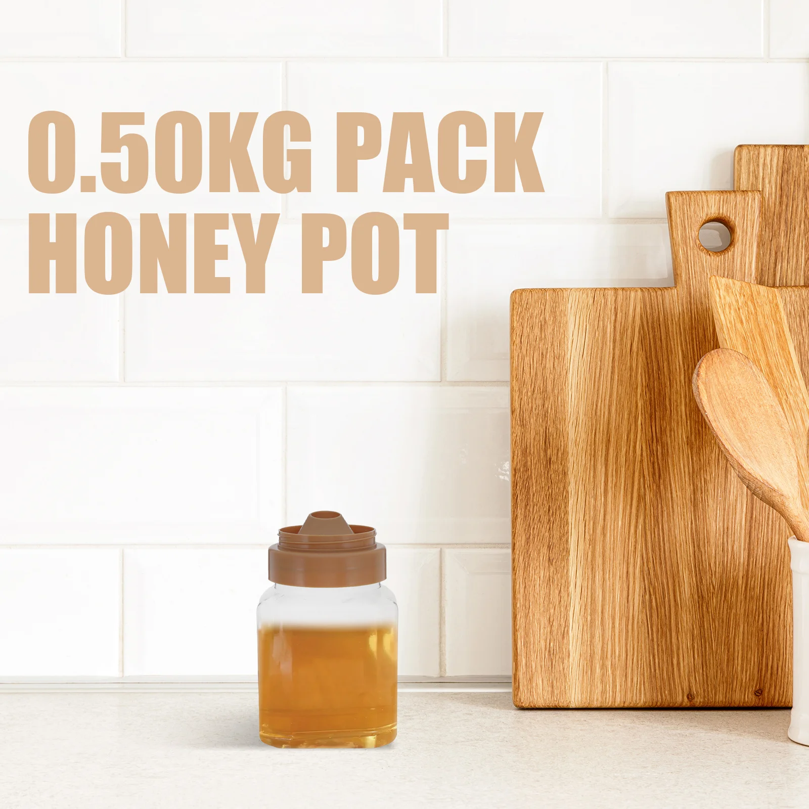 

4Pcs Clear Reusable Plastic Honey Jar Transparent Kitchen Condiment Container Reflow Design Thickened Bottom Stable