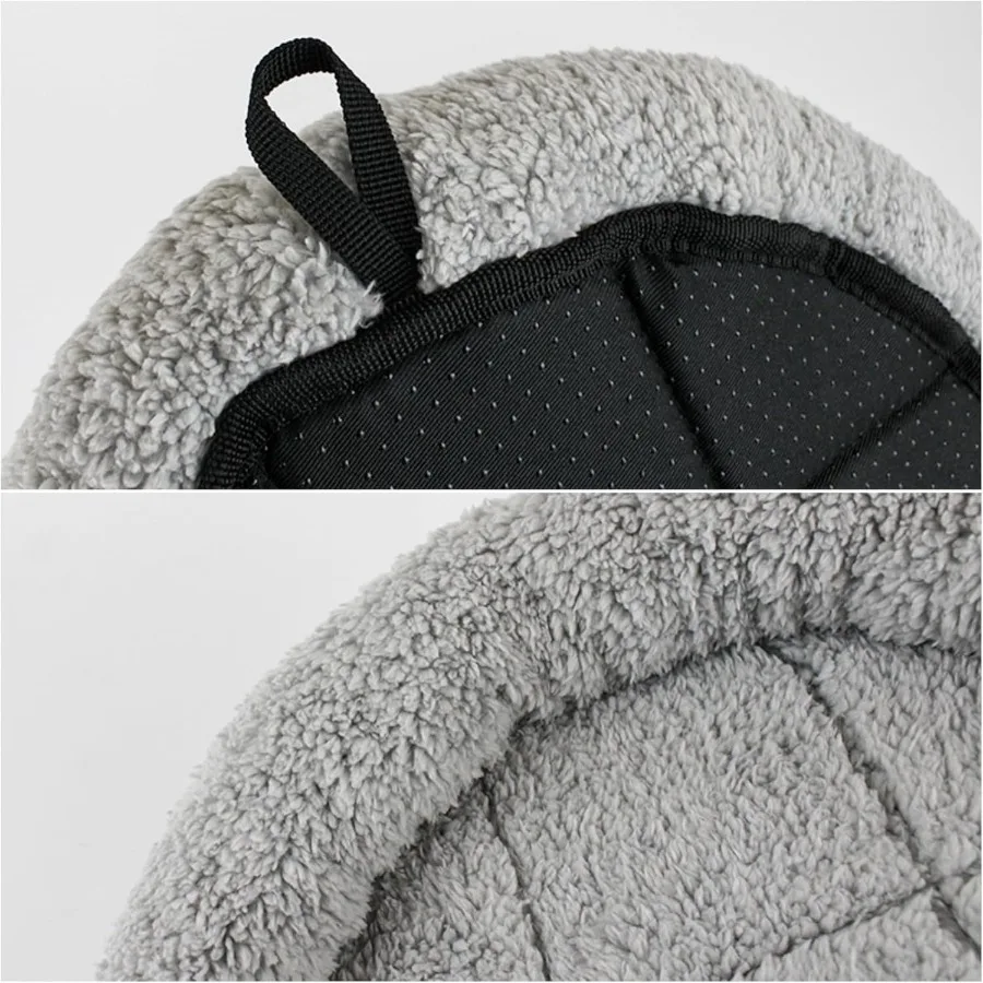 Cama redonda para gatos internos e cães pequenos a médios 19,5 x 19,5 x 2 polegadas Cama para animais de estimação com travesseiro circundante de pelúcia