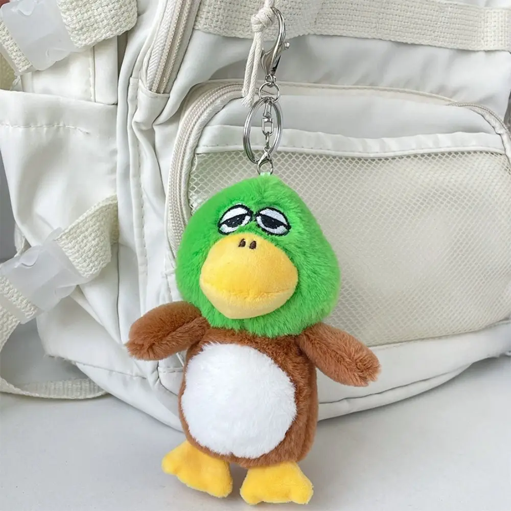 Delicate Cute Quack Duck Key Chain Plush Cartoon Plush Doll Pendant Funny Tail Spit Bubble Doll Bag Hanging Ornaments Women