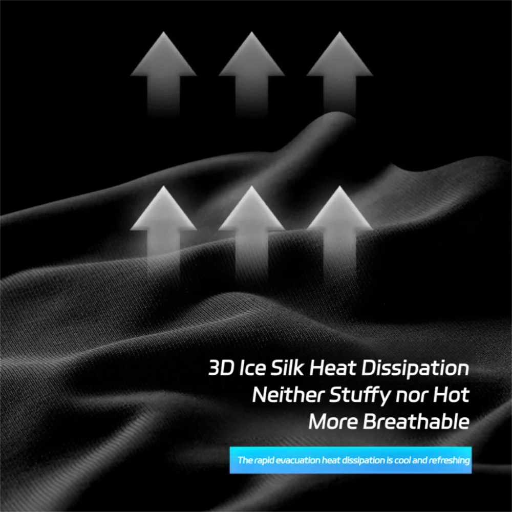 ปลอกแขนผ้าไหมน้ำแข็งสำหรับผู้ชาย ปลายนิ้วสองนิ้วเปิดได้ ระบายอากาศดี ป้องกันแสงแดด แห้งเร็ว เหมาะสำหรับฤดูร้อน