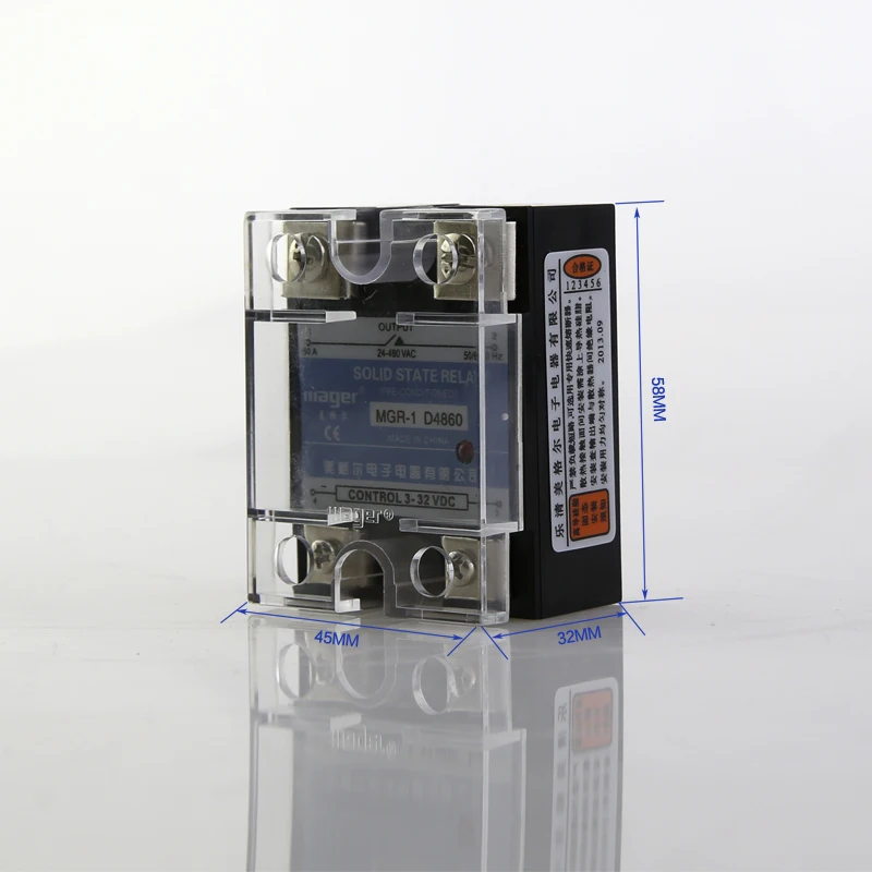 Mager SSR DC-AC Solid State Relay MGR-1 D4810 D4820 D4825 D4840 D4850 D4860 D4875 D4880 10A 20A 25A 40A 50A 60A Switch