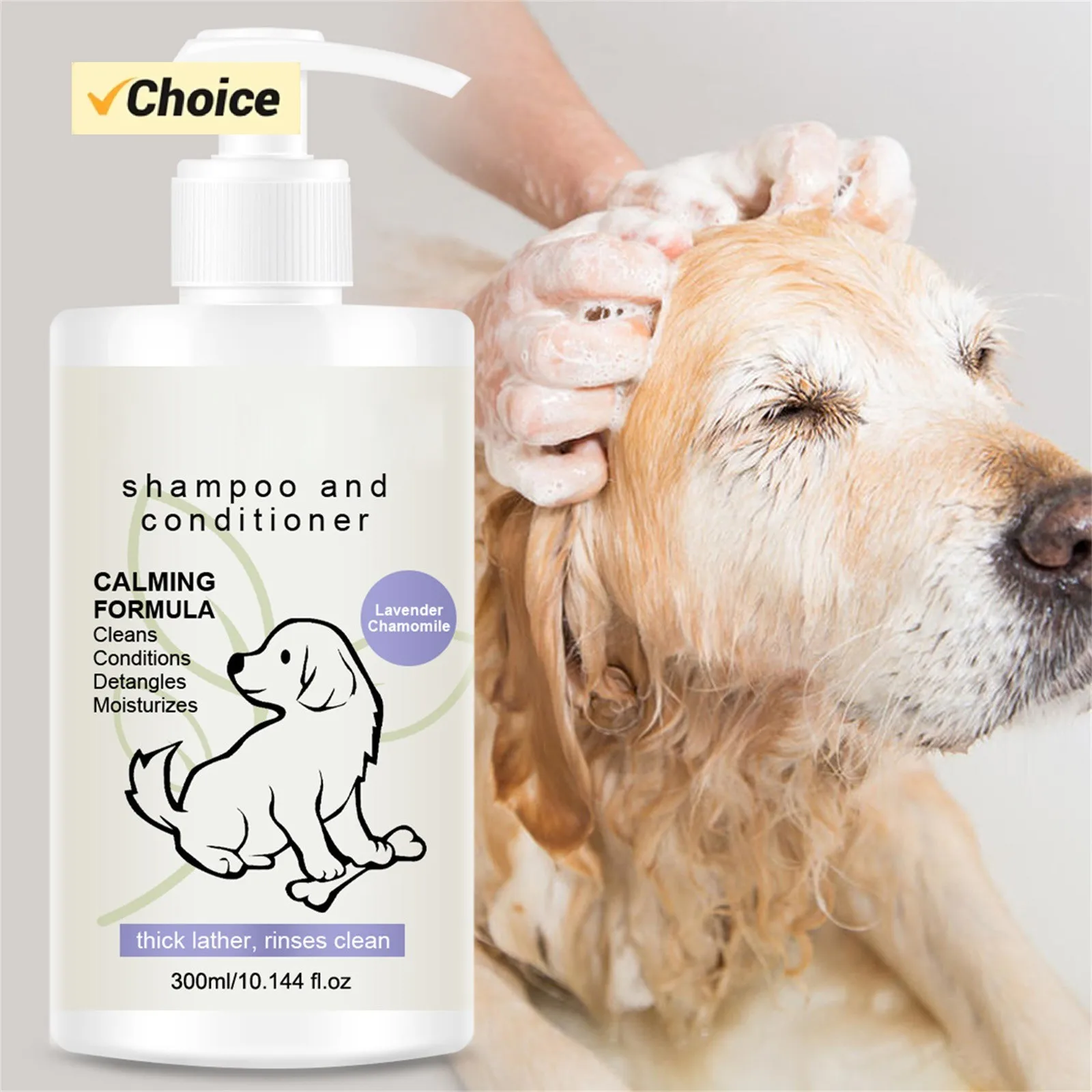 

Hot 4-in-1 Calming Dog Shampoo - Cleanses, Conditions, Smoothes, Moisturizes With Lavender Chamomile- Pet-Friendly Formula 300ml