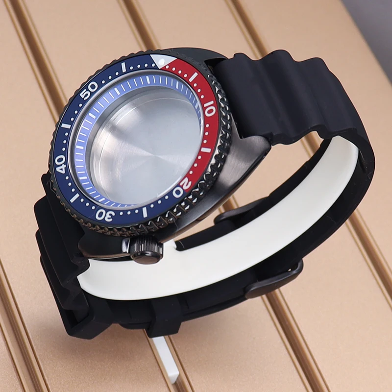 45mm nh36 Cassa dell'orologio cinturino in gomma vetro zaffiro per Seiko NH35 NH36 NH34 4R36 movimento quadrante da 28,5 mm per SKX Abalone modificato