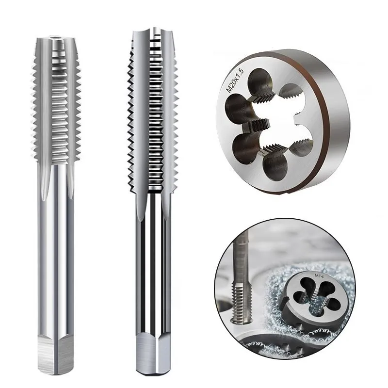 Schraub gewinde bohrer und Matrizen satz hss metrisch rechts Maschinen stecker 2 Stück Kit Gewinde werkzeuge m10 m12 m14 m15 m16 – Detail 3