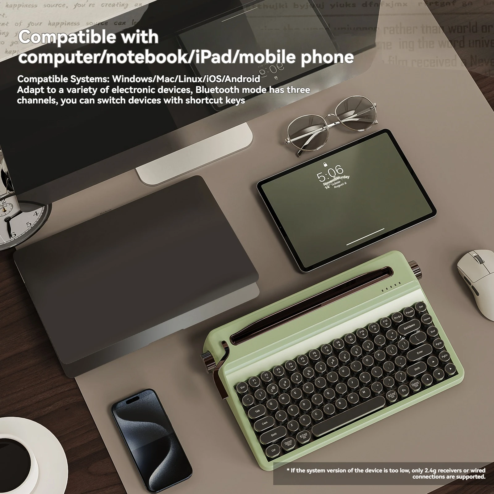 [極美品] YUNZII QL75 タイプライター風メカニカルキーボード Amazon.com: YUNZII QL75 Wireless Typewriter Hot Swap Retro