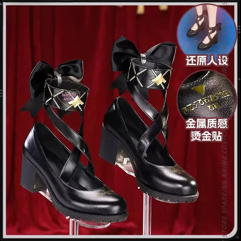 

IDS3Wuthering Waves Denia Cosplay Cute Lolita Black High Heel Anime Game Halloween Dress Up Women Shoes TT'1