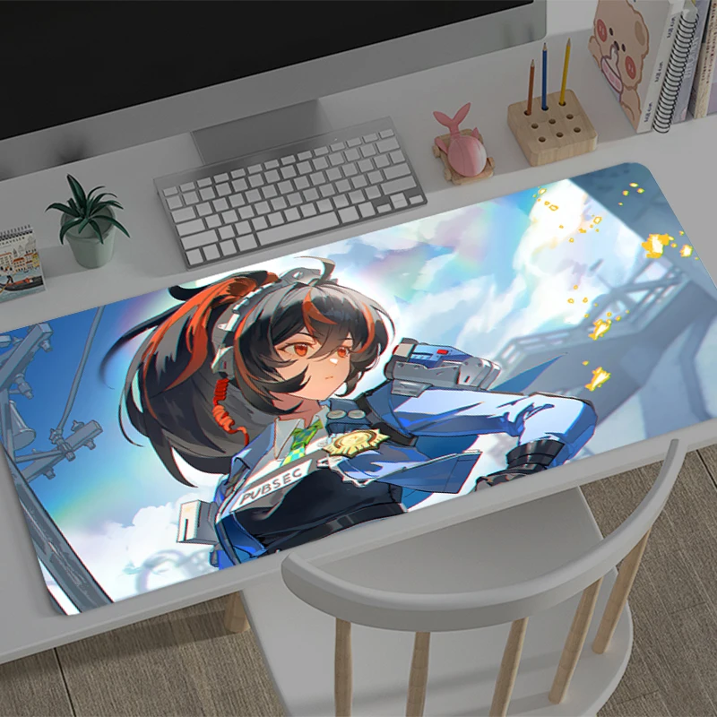 

Mousepad Large Zenless Zone Zero Zhu Yuan Gaming Keyboard Gamer Mouse Pad on The Table Desk Mat coaster Anime PC game Mouse Mats