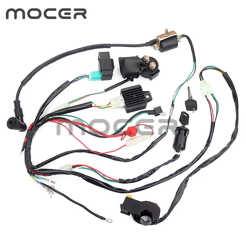 CDI Wire Harness Stator Assembly for 50cc-110cc ATV Electric Quad with Rectifier Ignition Key Coil Unit Motorcycle Parts