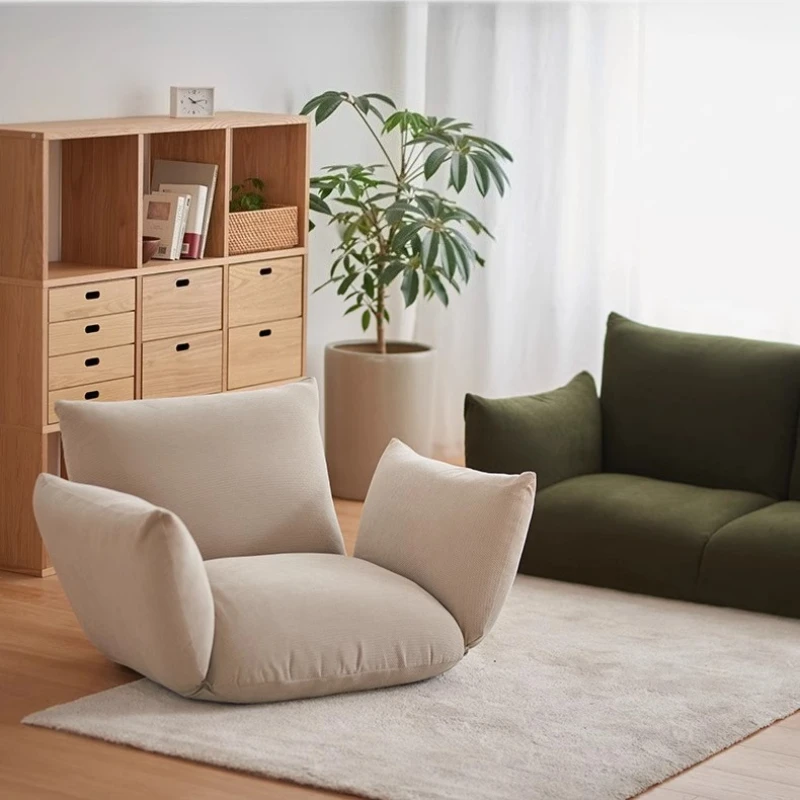 

Upholstered Sofa Bed Freely Adjustable Cream Wind Single Double Reading Office Living Room Bedroom Living Room Chairs Furniture