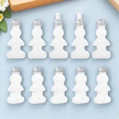 

10Pcs Gingerbread Man Beverage Bottles Christmas Shaped Drinking Containers Portable Juice Milk Tea Storage Airtight Sealing