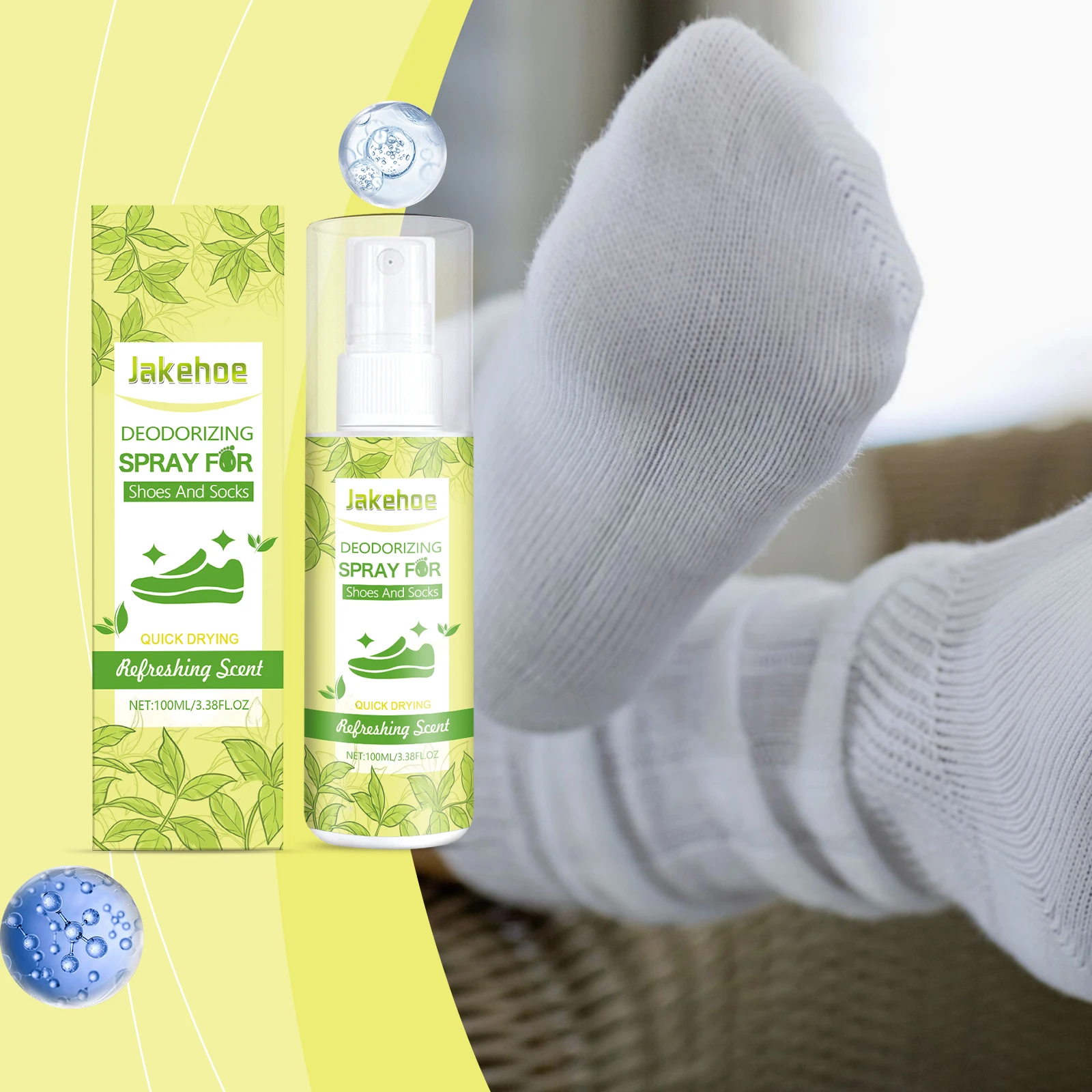 

Foot&Shoe Freshner Spray with Plant-Based Formula,Gentle&Safe for Sensitive Skin,All-Day Deodorization for School&Family Care