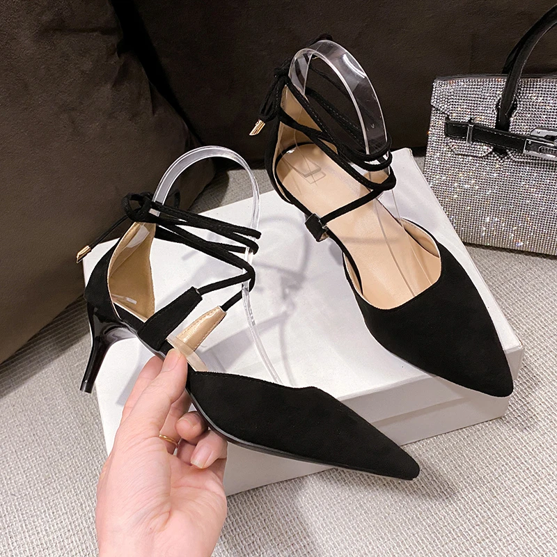 

Новые летние модные сандалии на высоком каблуке знаменитостей в Интернете, темпераментные универсальные сандалии на тонком каблуке, супер популярные сандалии в сказочном стиле 2025