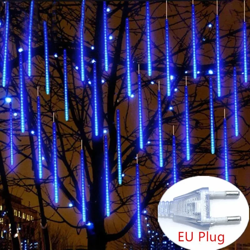 

Meteor Shower Rain String Lights EU Plug LED Lights Street Christmas Decorations for Home Outdoor Wedding New Year