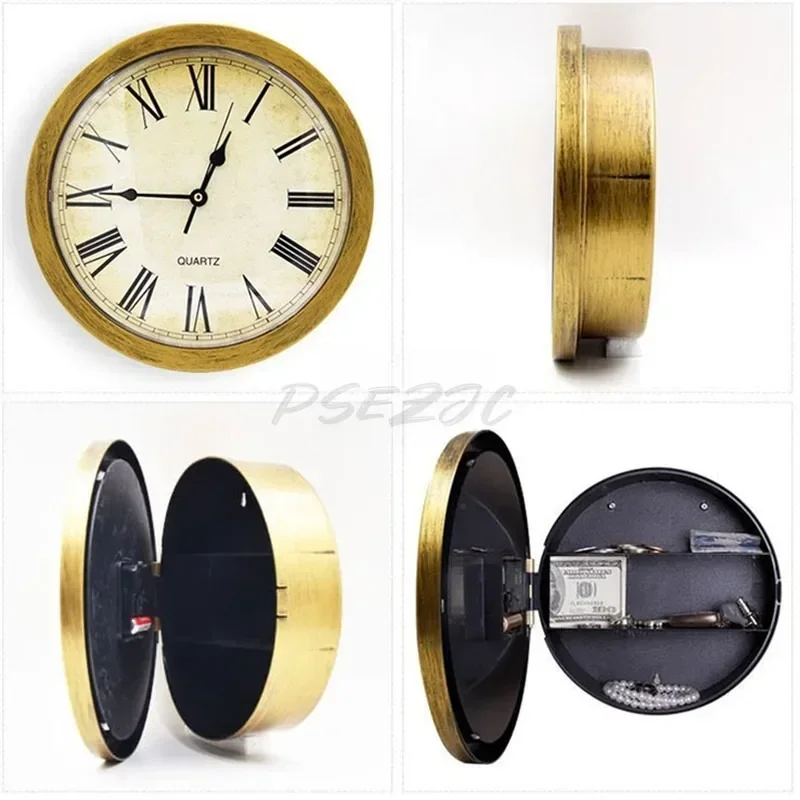 Household Simple Hidden Storage Clock Silent Decoration Safe Wall Living Room Bedroom Creative