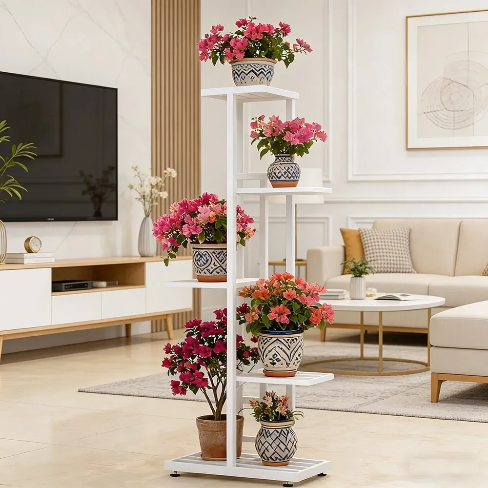 

5Tier Metal Plant Stand Versatile Indoor Outdoor Display Rack For Flower Pots, Modern Home Decor, And Gardening Storage. Perfec