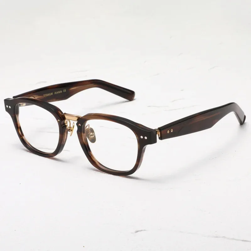 M151 9999 Style Glasses Four Women Nines 2025 New Acetate Titanium Alloy Eyewear Frames Trendy Geometric Shapes Anti-Reflective
