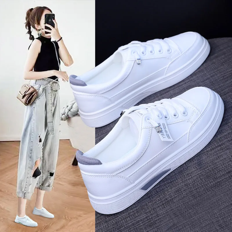 

Women Vulcanized Shoes Fashionable and Comfortable New Student Versatile Ins Casual Trend Leather Sports Board Shoes