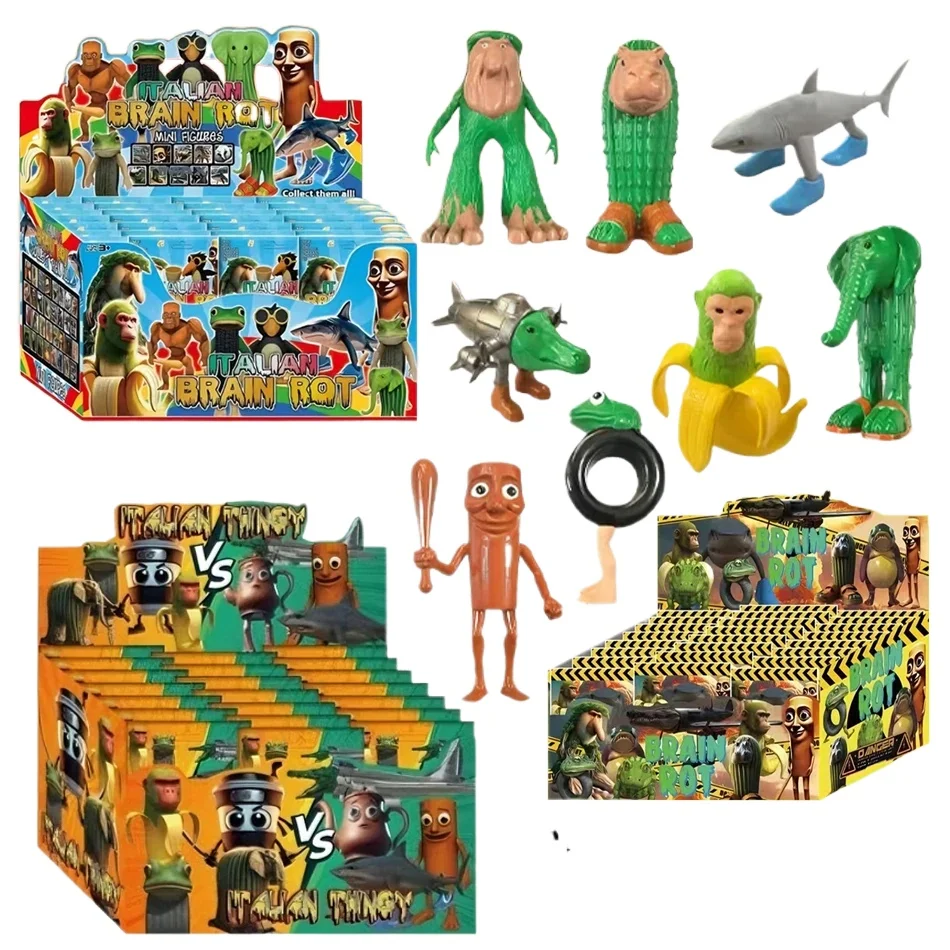 

24pcs/box 3 styles Tung Tung Tung Sahur Figure Toy Trallelo Tralala Statue toy of Shark Lirili Larila TungTung Sahur Blind Box