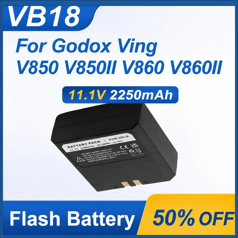 VB18 11.1V 2250mAh Flash Rechargeable Li-ion Battery Charger For Godox Ving V850 V850II V860 V860II